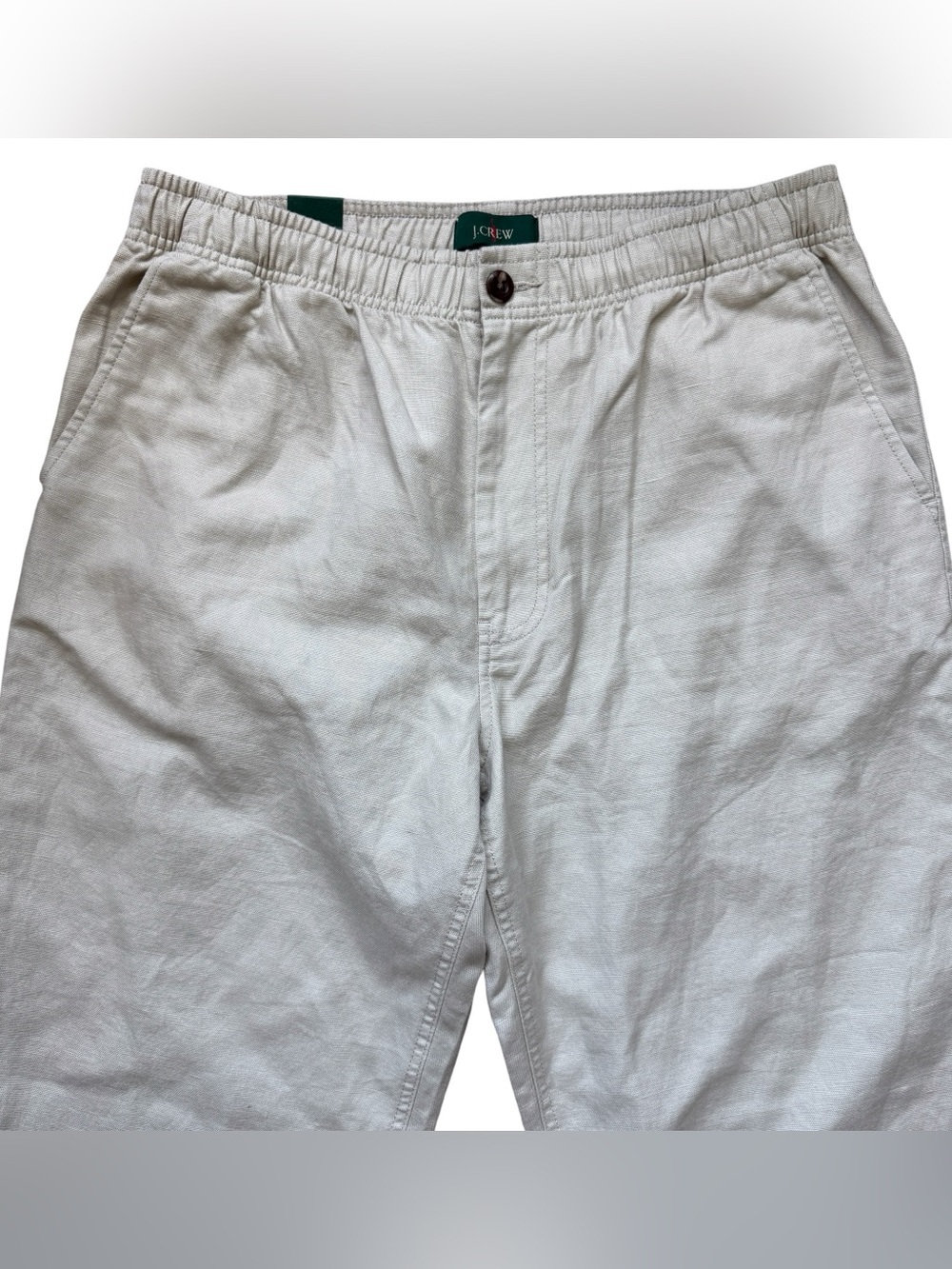 NWT J.Crew Oarsman Linen Cotton Pull On Pant Oatmeal Coastal Quiet Luxury M $118